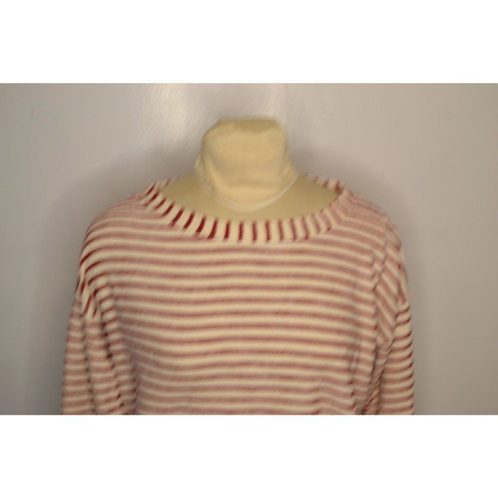 Madewell Surfbreeze Women's Medium Red Striped Long Sleeve Boat Neck Shirt - Picture 2 of 12